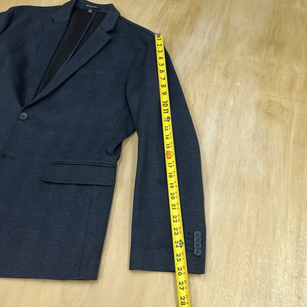 Banana Republic Blazer Mens 44R Slim Fit Jersey Poly Blend Stretch Dark Charcoal